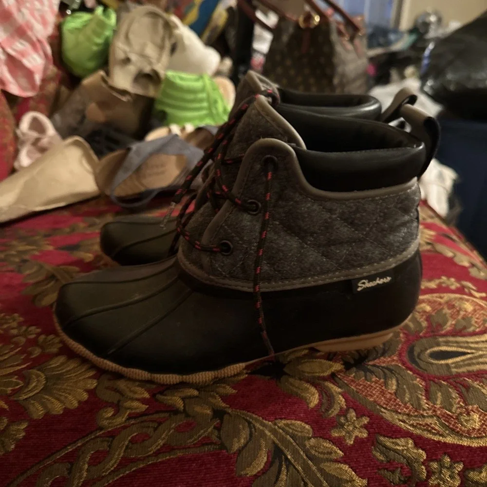Skechers Women's Pond Lil Puddles Rain Boots Waterproof Duck Boot Memory Foam 7